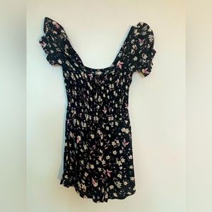 Billa Bong floral Romper black pink white